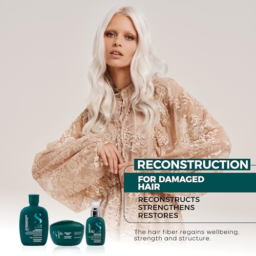 Alfaparf Milano Semi di Lino Reconstruction Reparative Sulfate Free Shampoo for Damaged Hair - Color Safe - Repairs, Restores Fiber & Elasticity - Paraben Free - Vegan