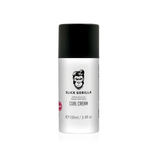Slick Gorilla Curl Cream for Men | 3.38 Fl Oz (100 ml) | Paraben Free Moisturizing Styler | Lightweight Hold for Wavy & Curly Hair | Frizz Control | Curl Enhancer | Non-Greasy | For Daily Use