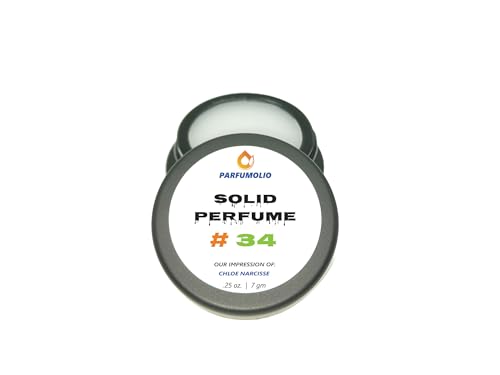 Solid Perfume #34 Inspired by Chloe Narcisse Women's Portable Non-Spill Fragrance Concentrated Long Lasting 7gm / 0.25 oz