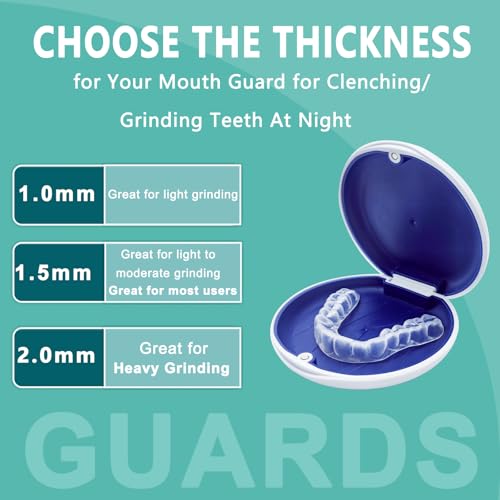 Mouth Guard for Grinding Teeth at Night, Bite Guard for Teeth Clenching Nighttime for TMJ Relief, Nightguard for Adult and Kids, 1 Pack