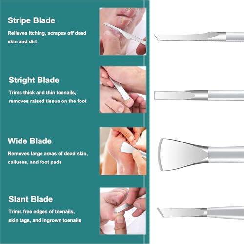 Ingrown Toenail Removal Kit, Pedicure Tools Kit Professional Knife Set Stainless Steel Ingrown Toenail Tool Foot Care Tools Nail Cuticle Remover (7 Pcs Set)