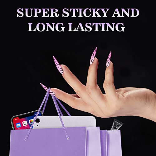 Nail Adhesive Tabs for Press On Nails - BTArtbox 20 Sheets 15 Sizes Ultra Thin & Waterproof Nail Stickers for Fake Nails, 600PCS Double Sided Jelly Nail Sticky Tabs for Manicure