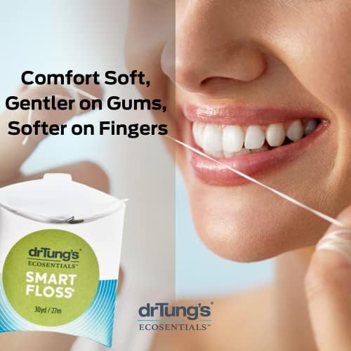 DrTung's Smart Floss, 30 yds, Dental Floss - Natural Cardamom Flavor Colors May Vary (3 Pack)