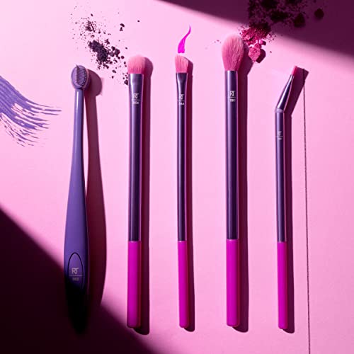 Real Techniques Eye Love Drama Makeup Brush Kit, Professional Eye Brush Set, Soft, Synthetic Bristles, Cosmetic Brushes For Eyeshadow, Eyebrow, Blending, Brows, and Eyelashes, 5 Piece Set