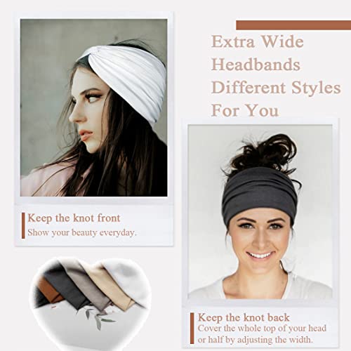 Wide Headbands For Women Extra Large Headband Twisted Knot Head Bands For Women's Hair Band Turban Accessories 6 Pack