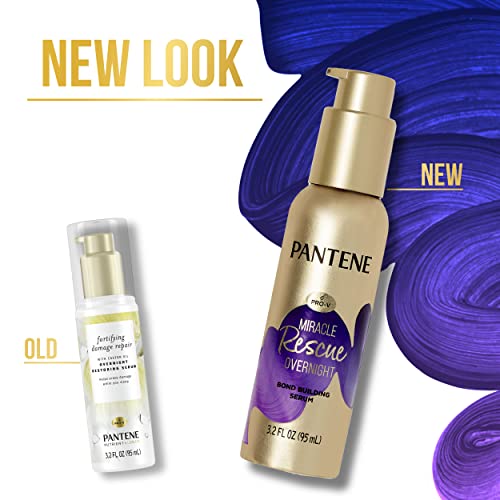 Pantene Hair Serum, Overnight Miracle Rescue, Bond Builder Hair Treatment, Deep Leave In Conditioner 3 fl oz