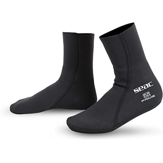 SEAC Prime Socks, 2 mm neoprene, nylon-lined diving socks, black, XL