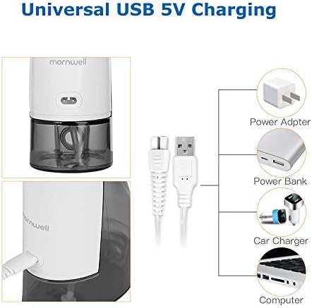 Water Flosser Cordless, Mornwell Water Flossers for Teeth - 300ML Tank and 4 Jet Tips, 3 Modes Portable Dental Oral Irrigator, Braces Care, Rechargeable Waterproof Portable Water Flosser, White