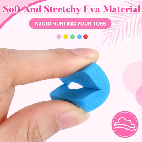Mumufy 1000 Pcs Individual Pedicure Toe Separators Soft Foam Toe Spacers Comfortable Finger Toe Dividers Pedicure for Women Men Girls Manicure Feet Nail Polish Art Painting Spa (Multicolor)