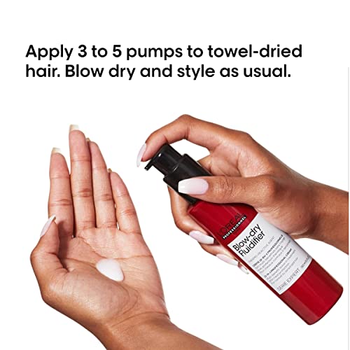 L'Oréal Professionnel Paris Fluidifier Heat Protectant - Multi-Benefit Leave-In Treatment For All Hair Types, Long-Lasting Blow-Dry and Frizz Protection