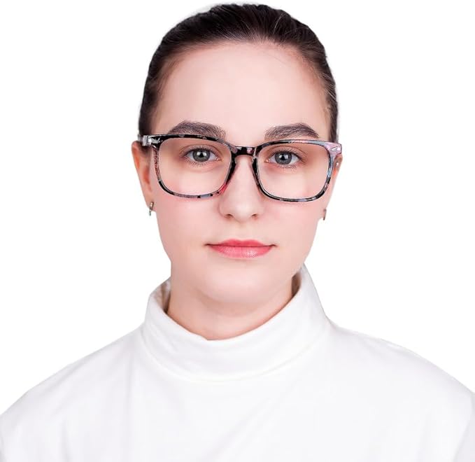 YEIN Bifocal Reading Glasses with Blue Light Blocking Lenses, Bifocal Reader for Women, Vintage Square frame with Spring Hinge (+0.00/+1.25 magnification)