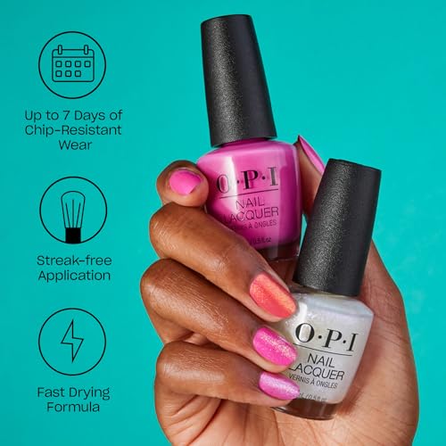 OPI Nail Lacquer Nail Polish | Opaque Crème Metallic Shimmer Chip Resistant Nail Polish | Wicked Limited Edition Holiday Collection
