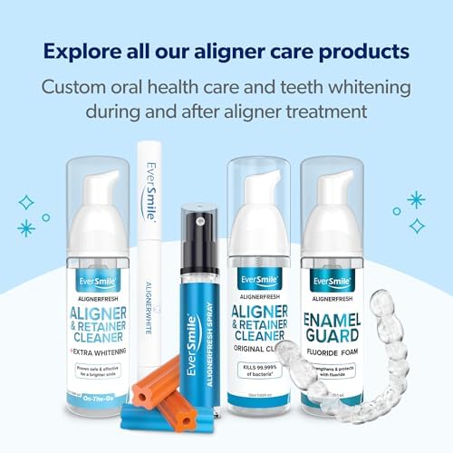 EverSmile AlignerFresh Original Clean Foam – Cleaner Compatible w/Invisalign and All Clear Aligners & Retainers – Eliminates Bacteria, Whitens Teeth, Fights Bad Breath – 50ml (2 Pack)