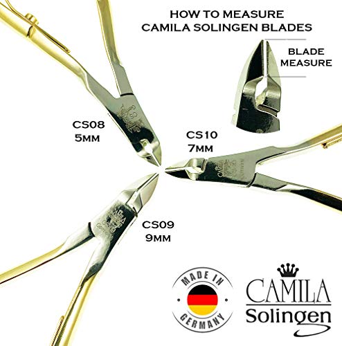 CS09 4" Professional Nail Cuticle Trimmer from Solingen, Germany. Best Stainless Steel, Anti-corrosive. Perfect Tool for Manicure and Pedicure. Premium Cuticle Cutter (9mm Blade)