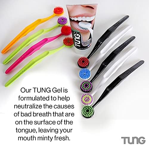 Tung Tongue Gel | Fresh Mint Tongue Cleaning Paste | Bad Breath and Halitosis | Mouth Odor Eliminator | Use with Tongue Brushes & Scrapers | Made in America (2 Pack)