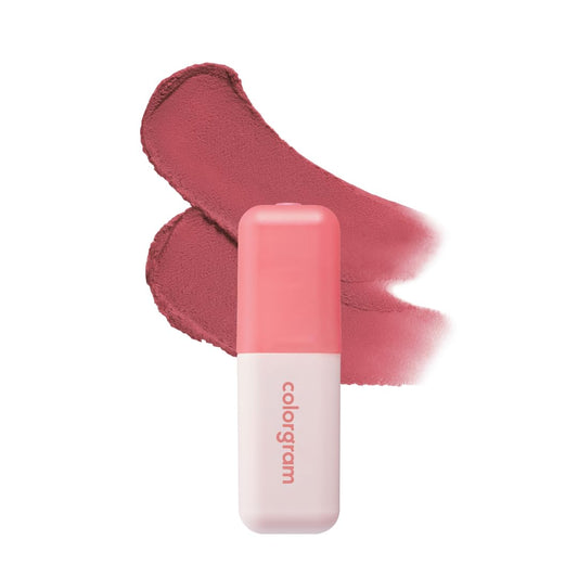 COLORGRAM NUDE BLUR TINT 06 LUCKY BERRY | Soft Velvet Matte Lip Stain & Cheek Tint | Lightweight Blurring Tint for a Smooth & Airbrushed Finish | 24H Hydration