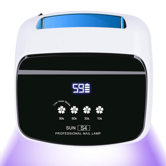 Cordless Nail Lamp, 288W Professional Blue Nail Lamp 8 Hours Super Long-Lasting 66Pcs Beads Automatic Sensor Rechargeable for Nail Art at Home and in Salons