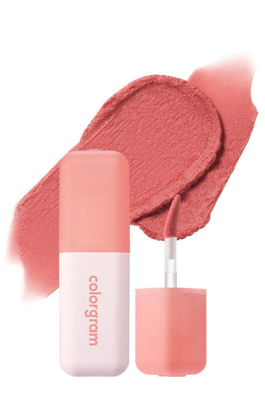 COLORGRAM NUDE BLUR TINT 16 ROMANTIC CORAL | Soft Velvet Matte Liquid Lipstick & Cheek Tint | Lightweight Blurring Tint for a Smooth & Airbrushed Finish | Long-Lasting & Non-Sticky Formula