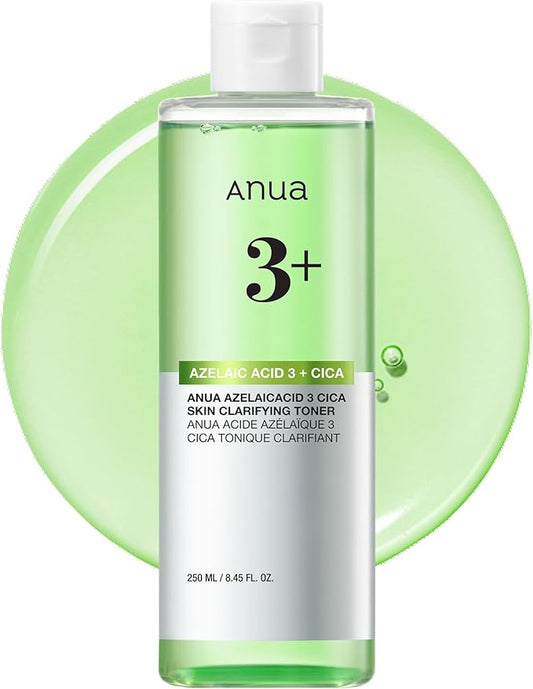 Anua Azelaic Acid 3 CICA Skin Claryfing Toner, Soothing & Clear Care, with Salicylic Acid & Azelaic Acid, Sebum & Spot Care, Suitable for Sensitive Skin, Korean Skin Care (250ml / 8.45 fl.oz.)