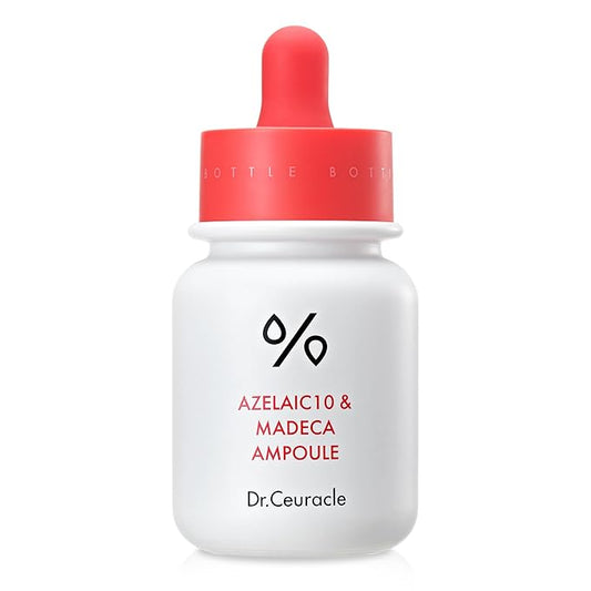 Dr.Ceuracle Azelaic Acid 10 & Madecassoside Ampoule - Redness Relief and Soothing Serum for Sensitive Skin and Blemish-Prone Spot Care, Korean Skincare