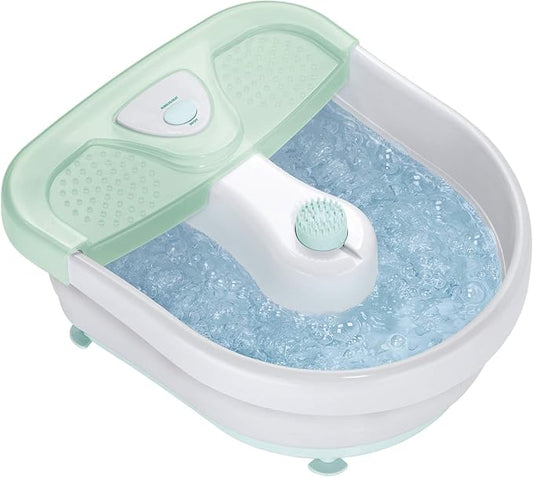 Conair Soothing Pedicure Foot Spa Bath with Bubbles, Deep Basin Relaxing Foot Bath with Jets, Seafoam/White