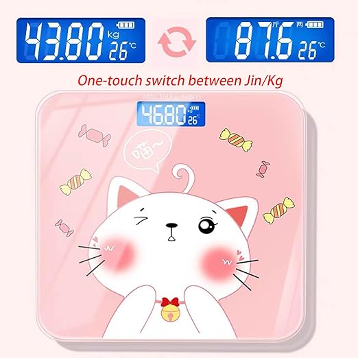 Scale for Body Weight, Smart Scale for Body Weight Accurate Measurement Tempered Glass Digital Bathroom Scale, Weight Scale for Home(Sticker Pink Pig)