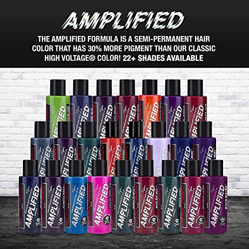 MANIC PANIC Vampire Red Amplified Semi-Permanent Hair Dye - Deep Blood Red Shade Can Give Burgundy Tones to Unbleached Hair - Works on Dark & Light Shades - Vegan, PPD & Ammonia Free (4oz)
