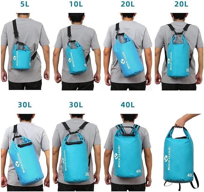 ROCK CLOUD Dry Bag Waterproof 5L Dry Sack for Kayaking Rafting Boating Beach Surfing Swimming Canoe Camping Hiking Fishing Ski, Yellow