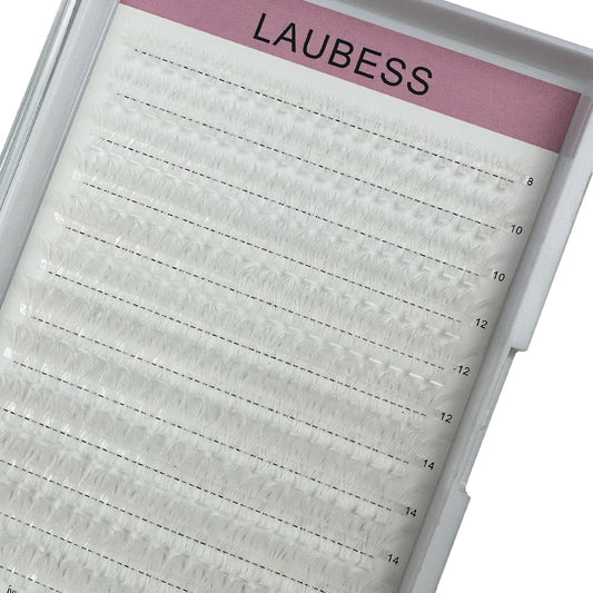 Colored Lash Clusters LAUBESS White Colored Eyelash Clusters Wispy Colored Lash Extensions Colorful Lash Clusters Individual Lashes (White 40D-0.07D-Mix8-16)