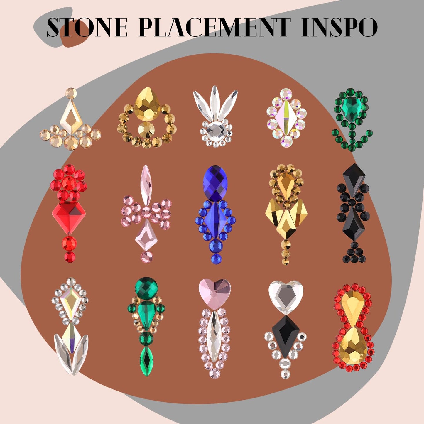 1680Pcs Mineral Gold Glass Nail Rhinestones 180Pcs Multi Shapes Flatback Nail Gems + 1500Pcs 1.5-4mm Round Crystal with Rhinestones Glue Gel, Manicure Nail Charms Diamond Gemstone for Nail Art