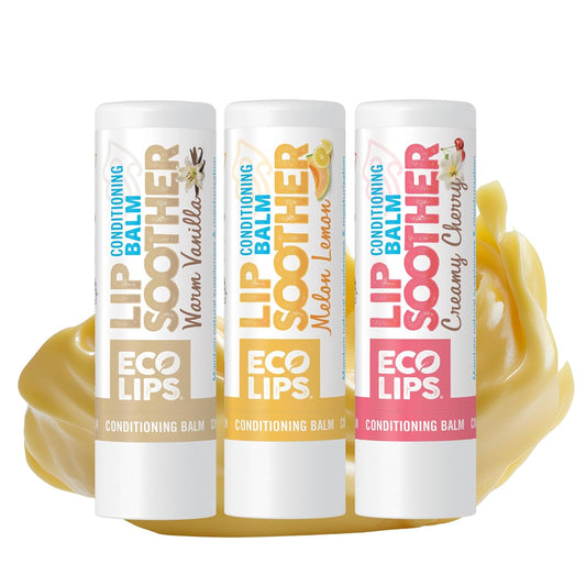 Conditioning Lip Soother Lip Balm with Murumuru Butter and Mango Butter for Deep Conditioning, Variety 3-pack