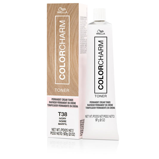 COLORCHARM Permanent Crème Toner| Free of Animal-Derivied Ingredients| Parabens Free| Gluten Free| T38 Ivory| 2 Fl Oz