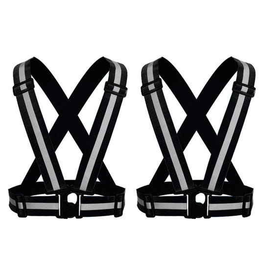ONESWI Reflective Vest Running Gear Ultralight Runner Safety Vest, High Visibility Adjustable Reflective Safety Vest for Night Cycling,Hiking, Jogging,Dog Walking (2Pcs Black) …