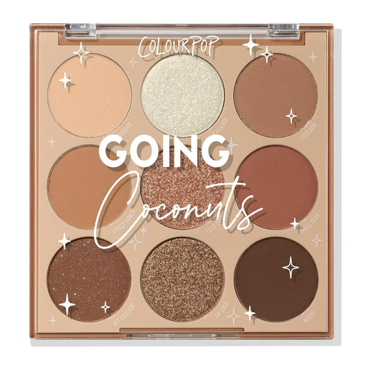 ColourPop Going Coconuts Eyeshadow Palette - Cool-Toned Neutral Eyeshadow Palette with Ultra-Velvety and Silky Finishes - High-Pigment Eye Makeup with a Long-Wearing Formula (0.3 oz)