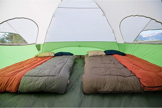 Coleman Evanston Screened Camping Tent, 6/8 Person Weatherproof Tent with Roomy Interior Includes Rainfly, Carry Bag, Easy Setup and Screened-In Porch