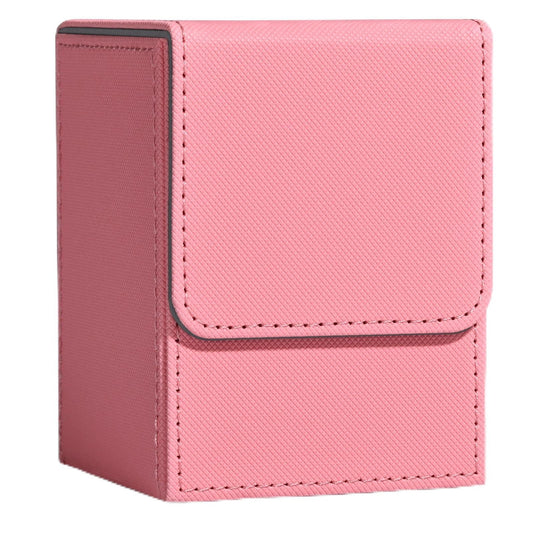 ZLCA Card Deck Box for Trading Cards, MTG YuGiOh Deck Case Holds 100+ Single Sleeved Cards, PU Leather Magnetic Card Storage Box Fits for TCG CCG Magic Game Cards (Pink)