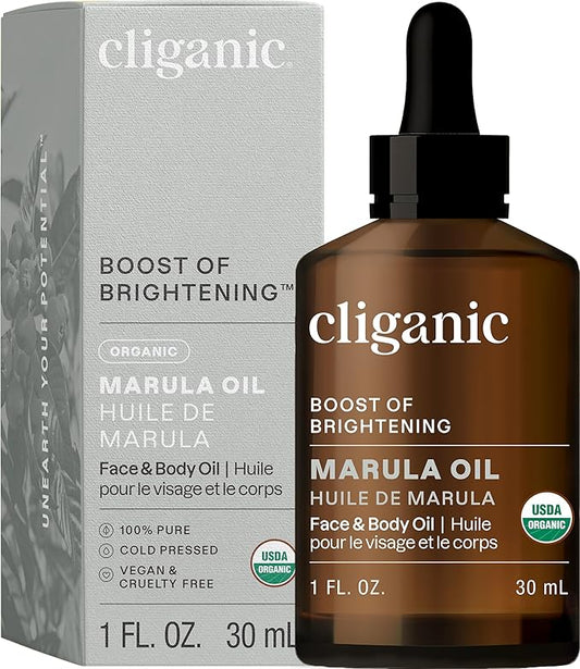 Cliganic Organic Marula Oil, 100% Pure - For Face & Hair | Natural Cold Pressed Unrefined (Packaging May Vary)