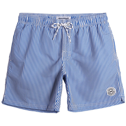 maamgic Mens Swim Trunks Quick Dry Swim Shorts with Mesh Lining Funny Swimwear Bathing Suits Blue Striped X-Small