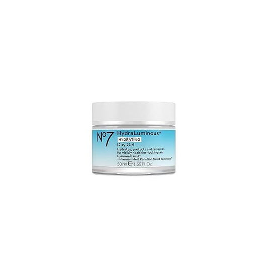 No7 HydraLuminous+ Hydrating Day Gel Moisturizer - Hyaluronic Acid and Vitamin B3 Niacinamide Face to Hydrate, Protect & Refresh Skin Supports Barrier Repair (1.69 Fl Oz)