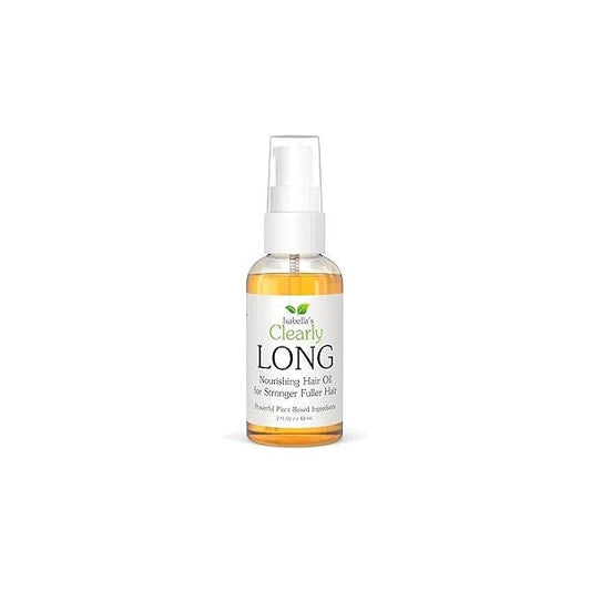 Clearly LONG, 100% Natural Hair Strengthening + Conditioning Leave In Treatment for Split Ends, Dry Damaged with Castor, Jojoba, Argan Oils | Sulfate Free, Alcohol Free (60 mL)