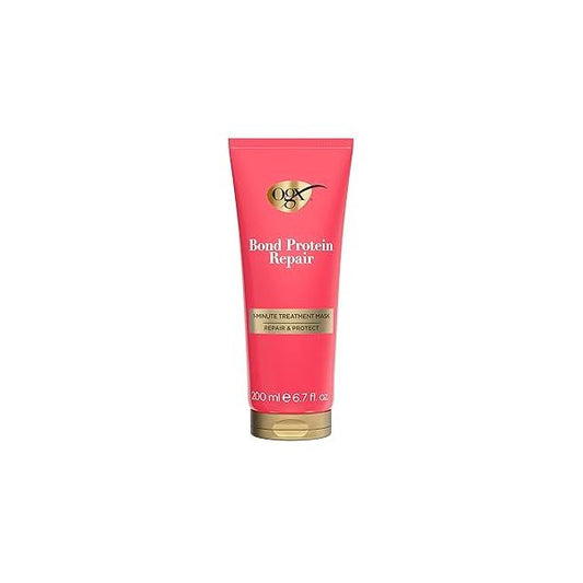 OGX Repair & Protect Bond Protein 1-Minute Treatment Mask, Hair Mask Rapidly Repairs for Shiny, Smooth That Lasts Between Washes, Sulfate-Free Surfactants, 6.7 fl. oz