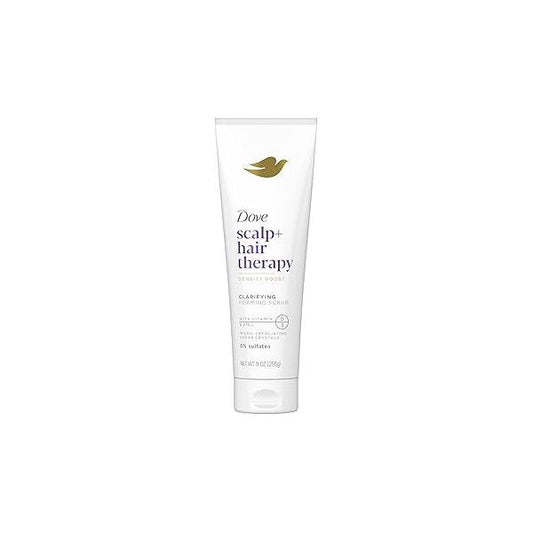 Dove Density Boost Clarifying Foaming Scrub Scalp + Hair Therapy for gentle scalp exfoliation, with Vitamin B3, Zinc and 0% sulfates, 9 oz