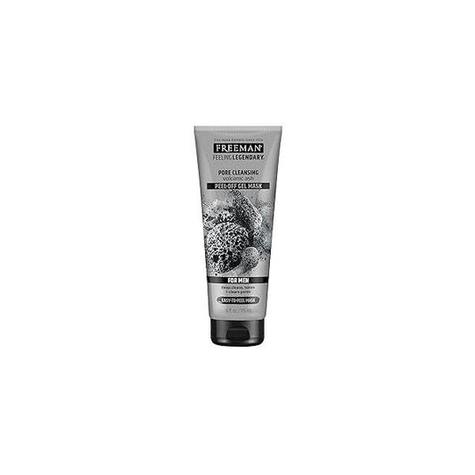 FREEMAN Pore Clearing Volcanic Ash Peel-Off Gel Facial Mask, Deep Cleansing, Removes Dirt From Pores, Not Over-Drying, Easy-to-use, For Men, 6 fl.oz./175 mL Tube